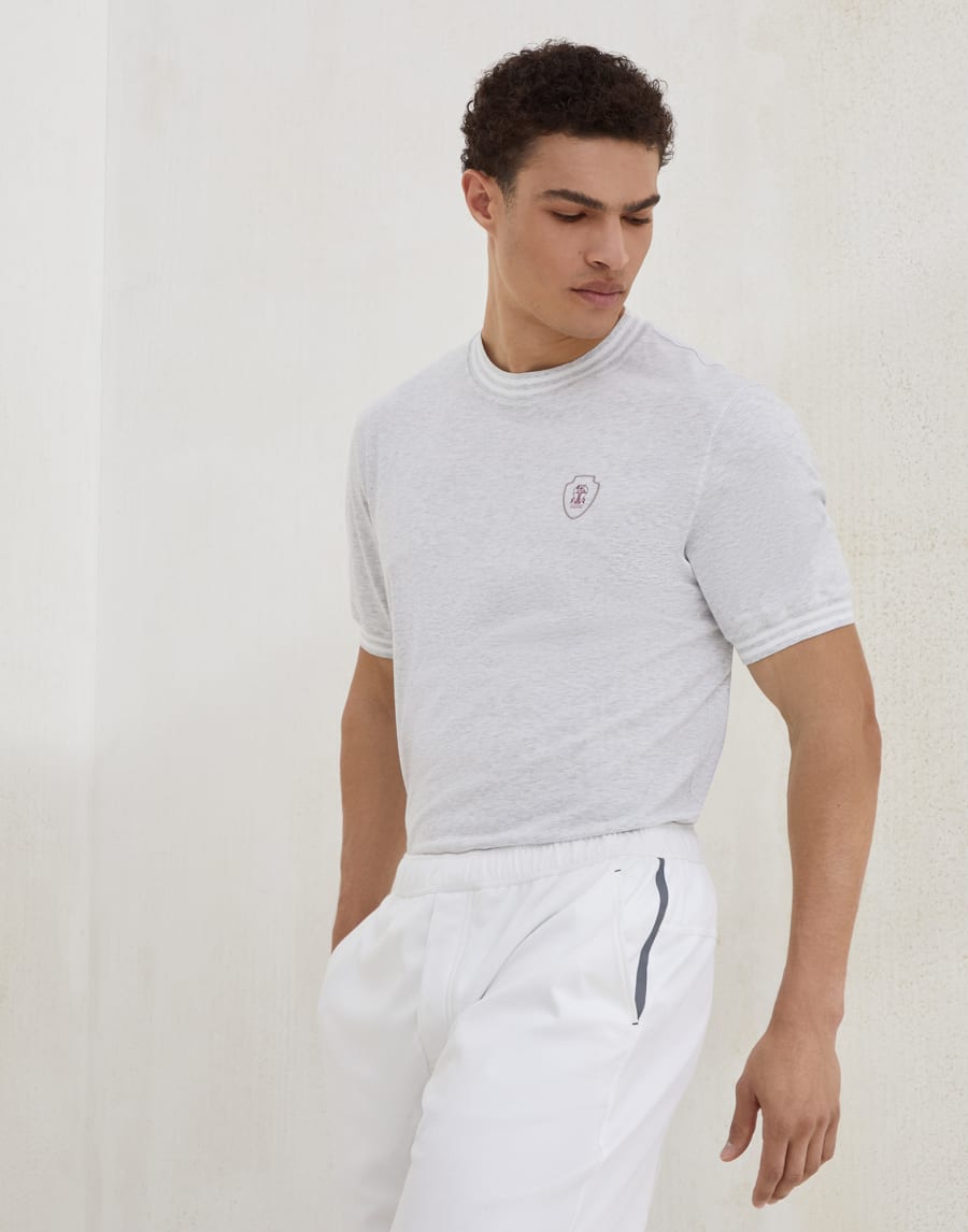 Jersey T-shirt Pearl Grey Man - Brunello Cucinelli