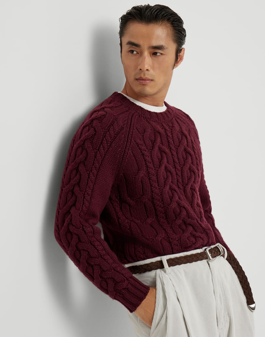 Jersey trenzado Bermellón Hombre - Brunello Cucinelli