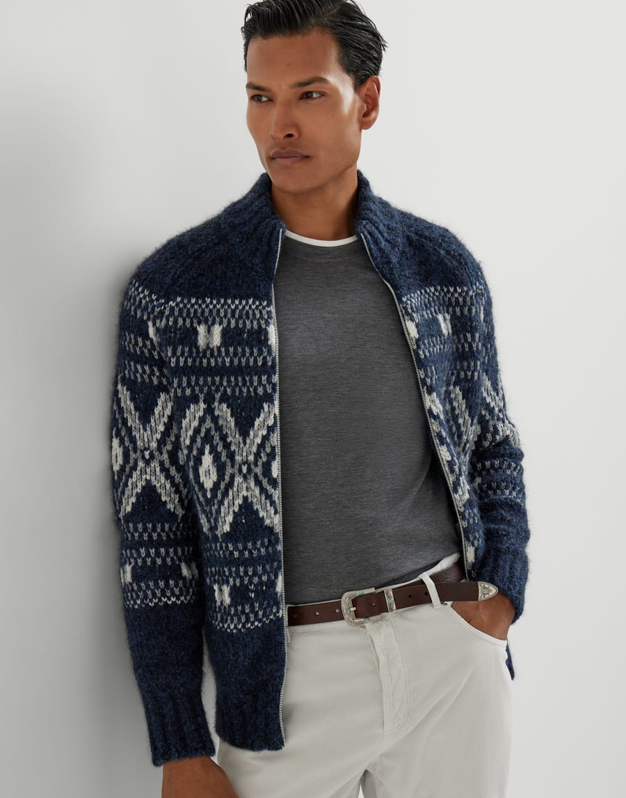 T-shirt with faux-layering Medium Grey Man - Brunello Cucinelli