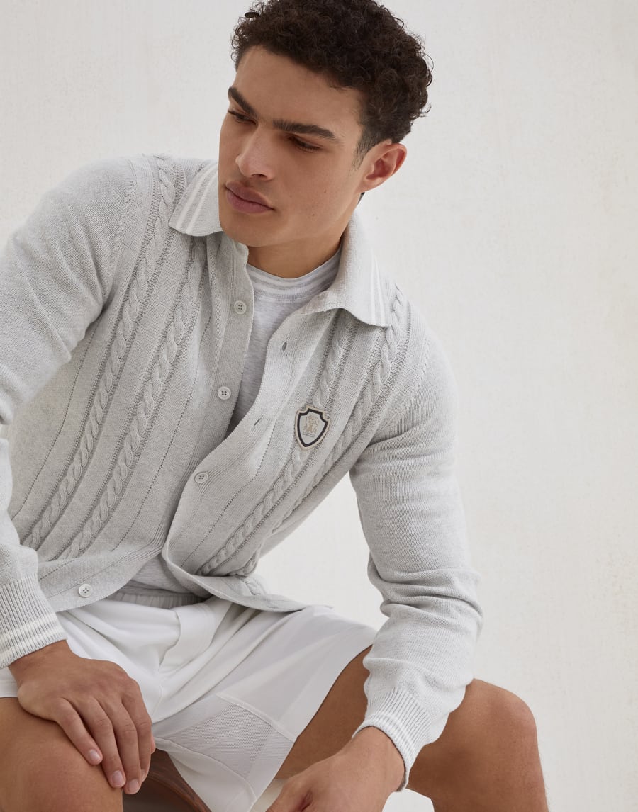针织衬衫 雾白 男款 - Brunello Cucinelli