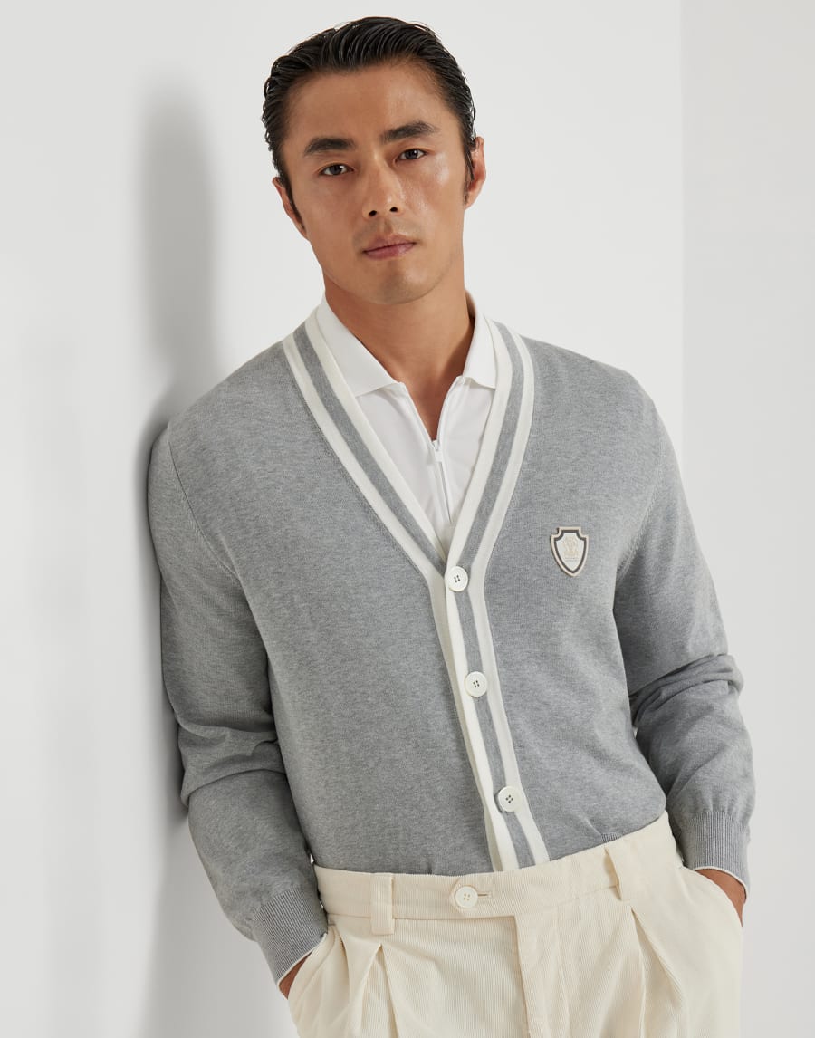 Cardigan in cotone Grigio Uomo - Brunello Cucinelli
