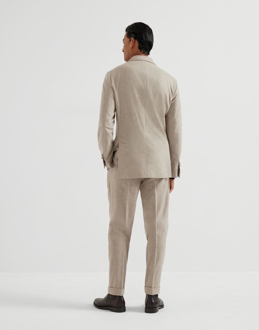 Flannel Leisure fit suit Beige Man - Brunello Cucinelli