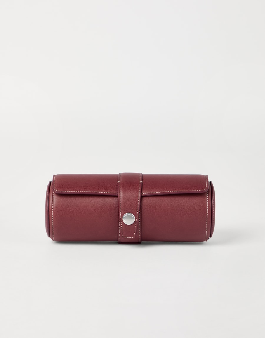 Porta orologi in vitello Burgundy Uomo - Brunello Cucinelli