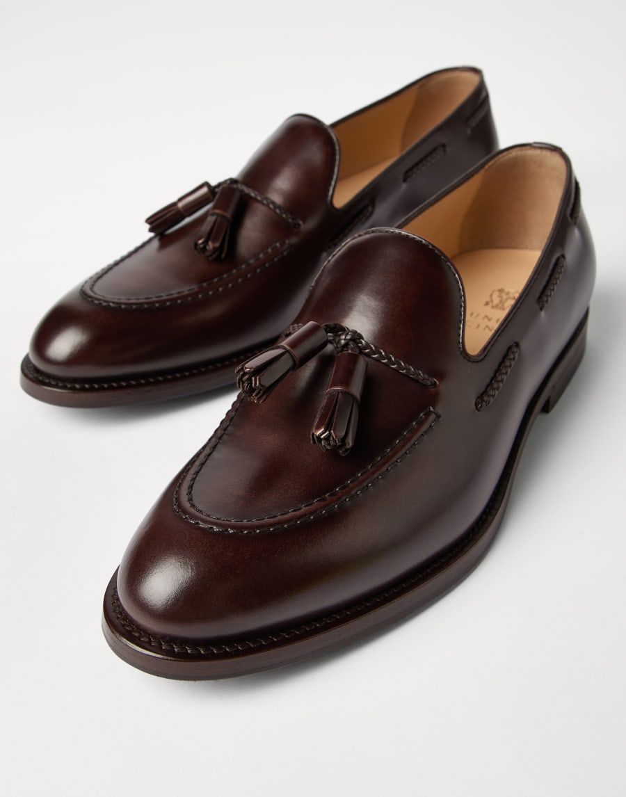 Loafers aus schattiertem Kalbsleder Dark Amber Smoke Herren - Brunello Cucinelli
