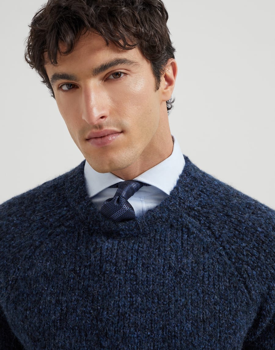 Галстук из шелка в полоску Сапфировый Мужчина - Brunello Cucinelli