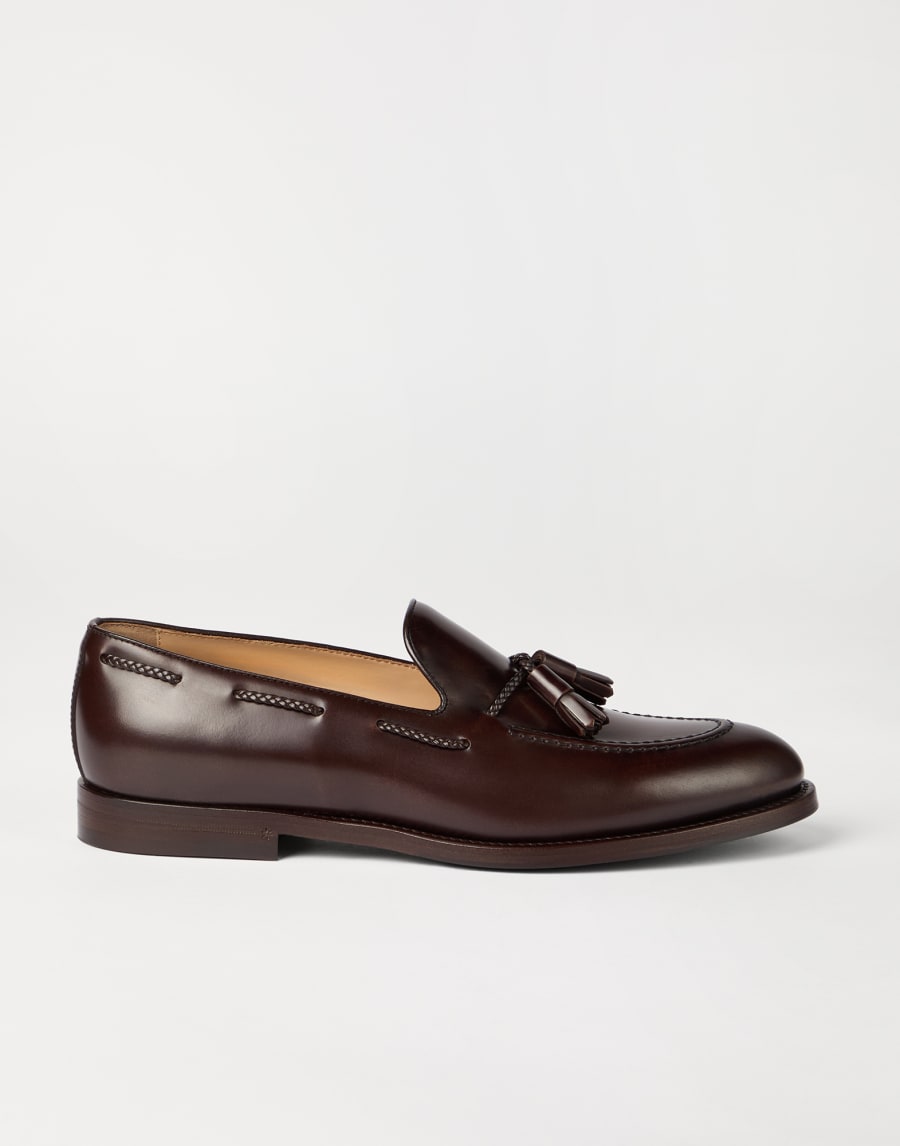 Loafers aus schattiertem Kalbsleder Dark Amber Smoke Herren - Brunello Cucinelli