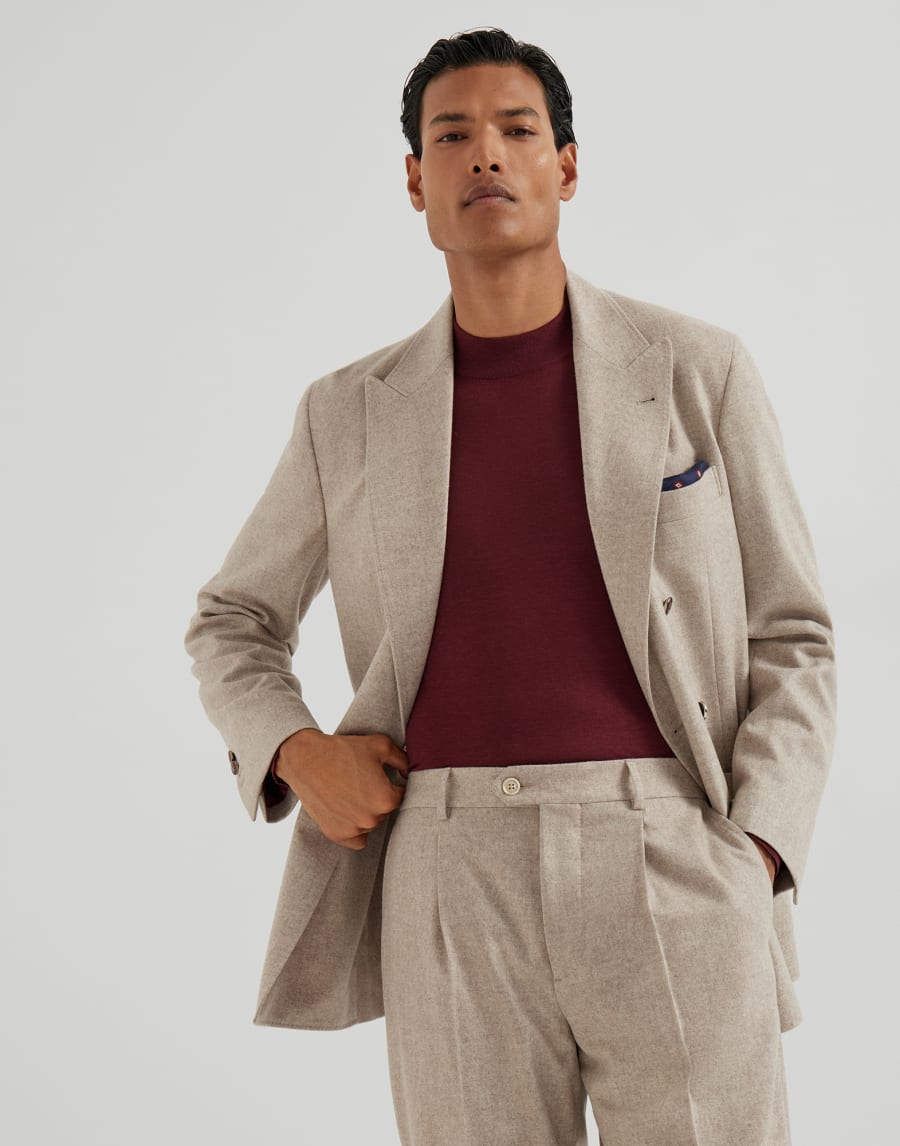 Giacca decostruita un petto e mezzo Beige Uomo - Brunello Cucinelli