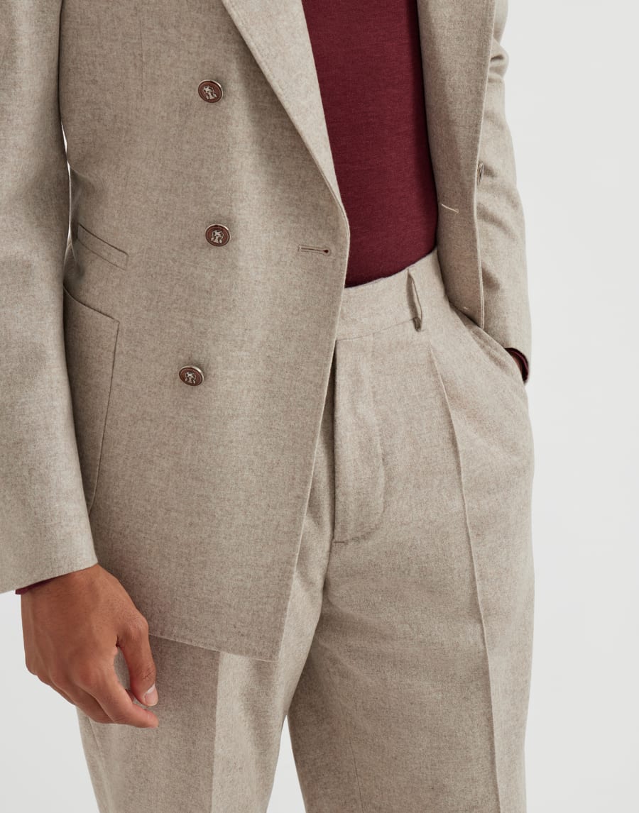 Pantalón leisure fit con pinzas Beige Hombre - Brunello Cucinelli