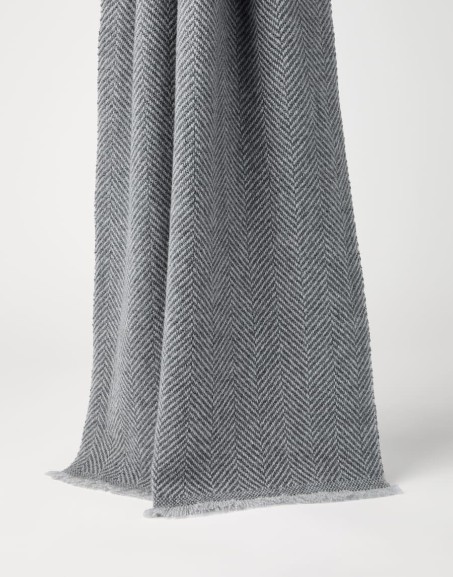 Cashmere scarf Light Grey Man - Brunello Cucinelli