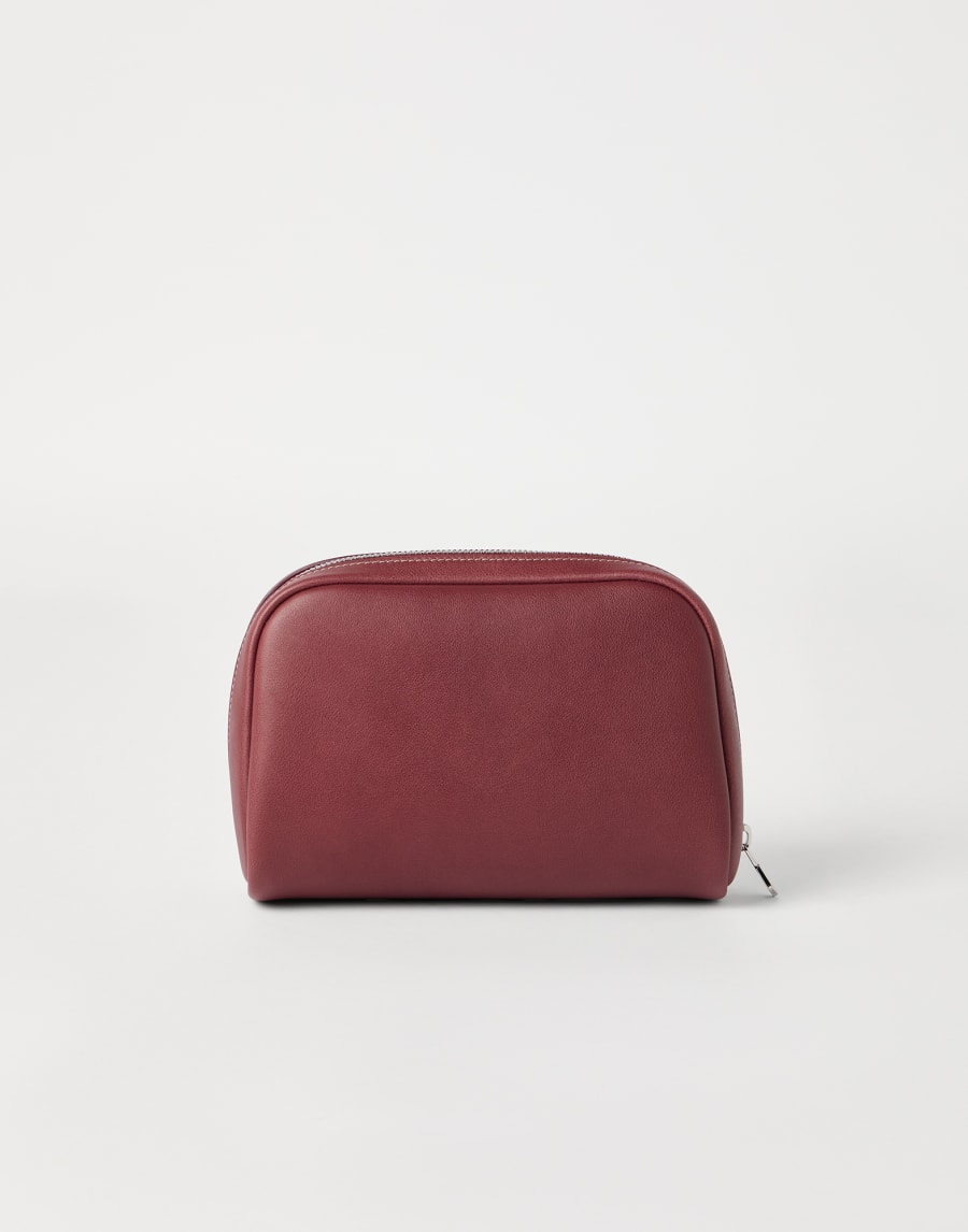 Calfskin beauty case Burgundy Man - Brunello Cucinelli