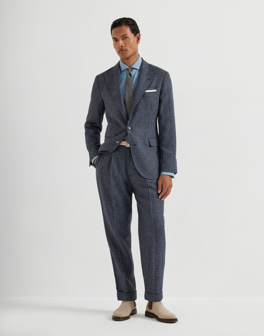 Prince of Wales deconstructed blazer Denim Man - Brunello Cucinelli