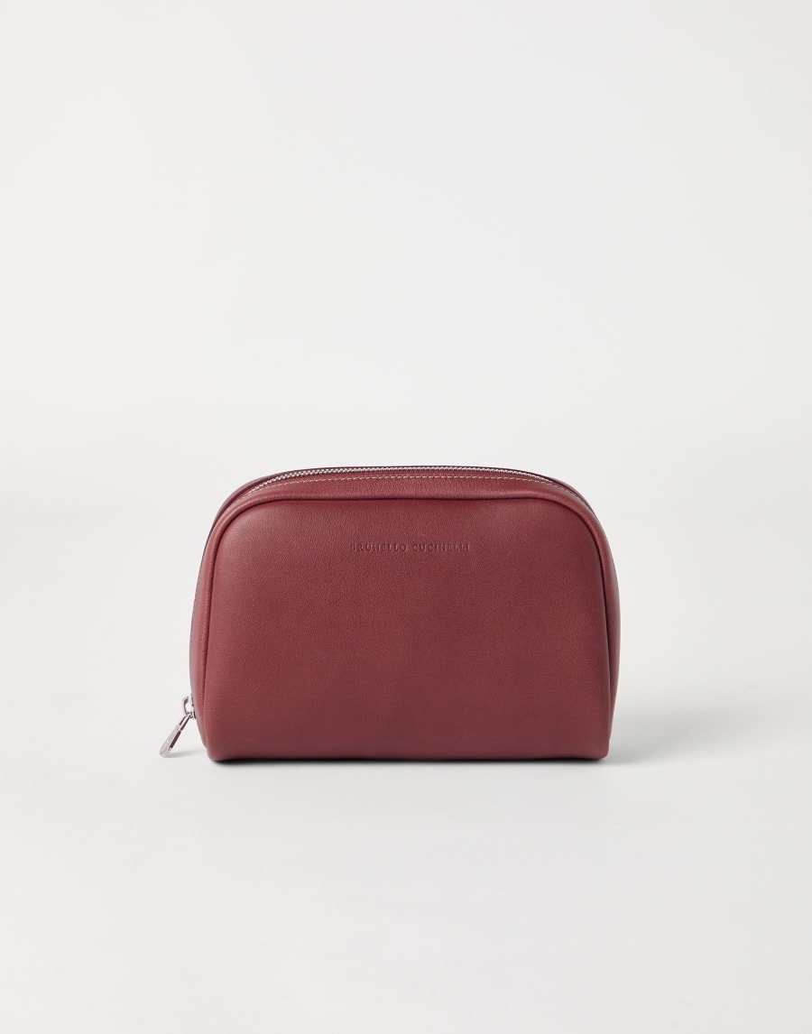 Calfskin beauty case Burgundy Man - Brunello Cucinelli