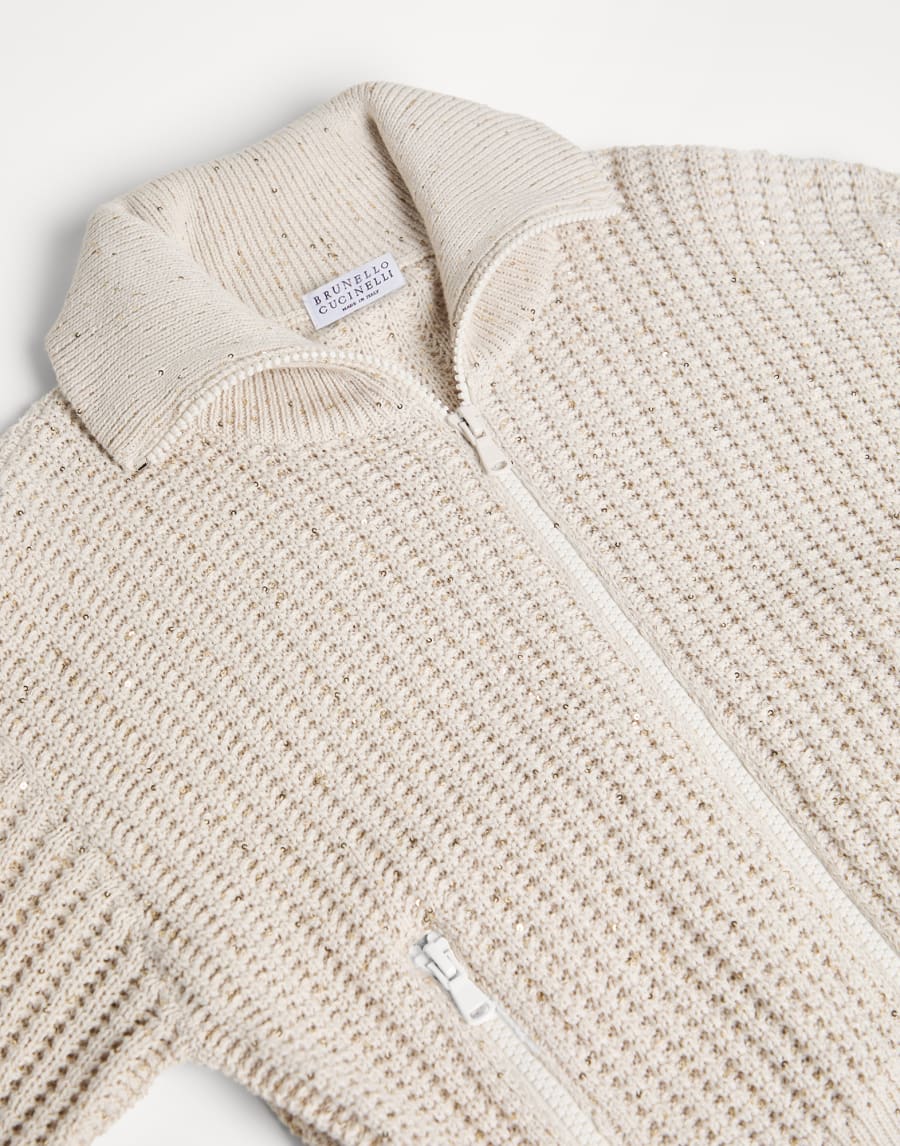 Cardigan en coton Avoine Fille - Brunello Cucinelli
