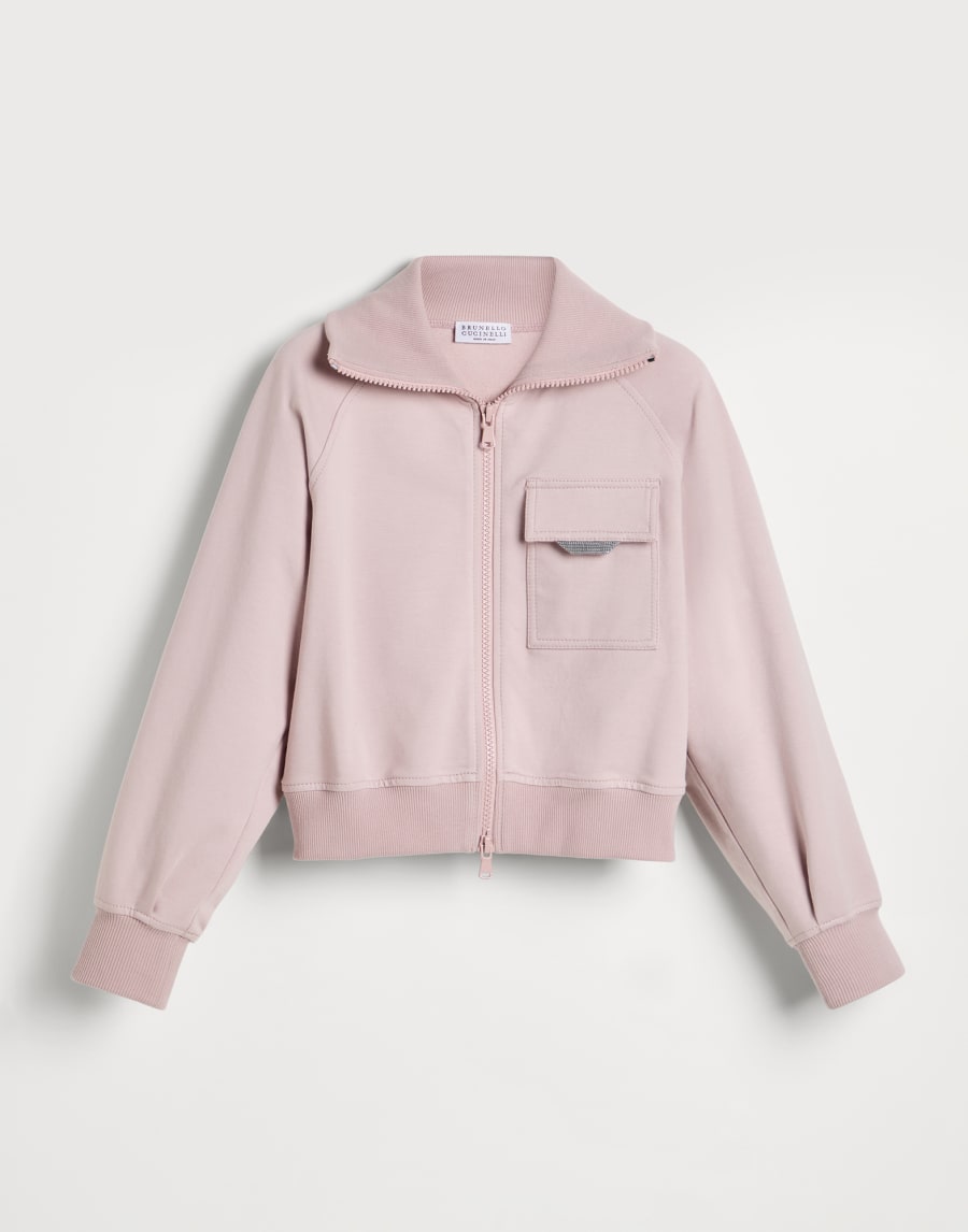 Lightweight French terry sweatshirt Pink Girls - Brunello Cucinelli