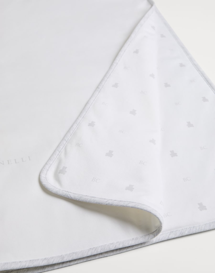Manta en interlock de algodón Gris Claro Bebé - Brunello Cucinelli
