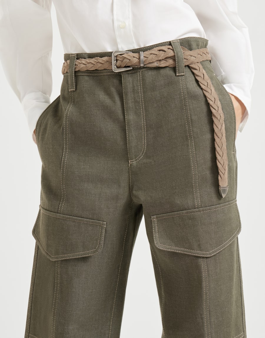 Square cargo trousers Olive Woman - Brunello Cucinelli