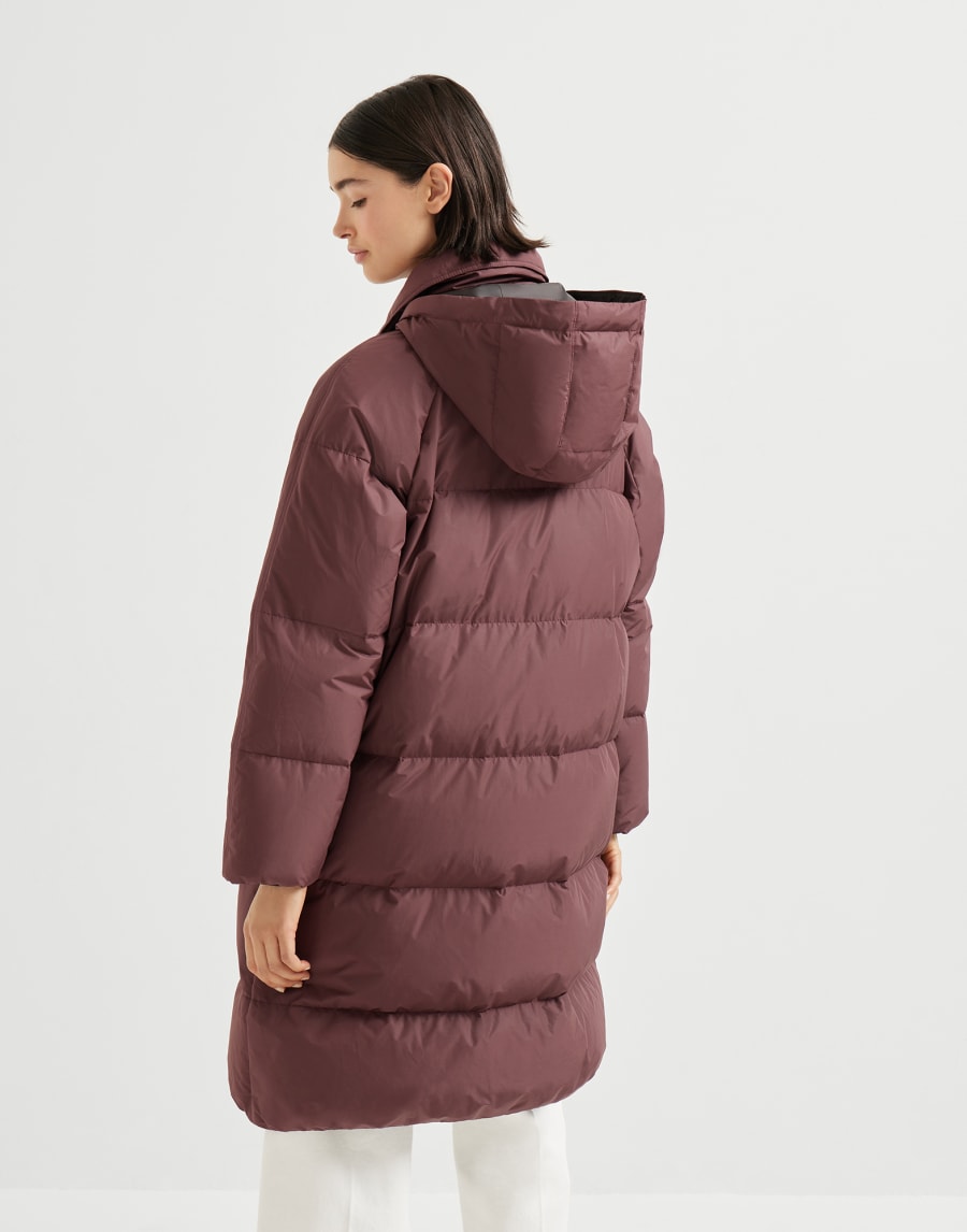 Daunenjacke aus wasserabweisendem Taft Violett Damen - Brunello Cucinelli