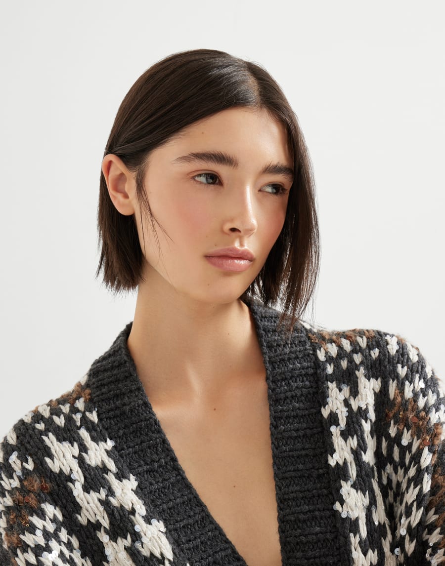 Prince of Wales OPERA cardigan Multicoloured Woman - Brunello Cucinelli