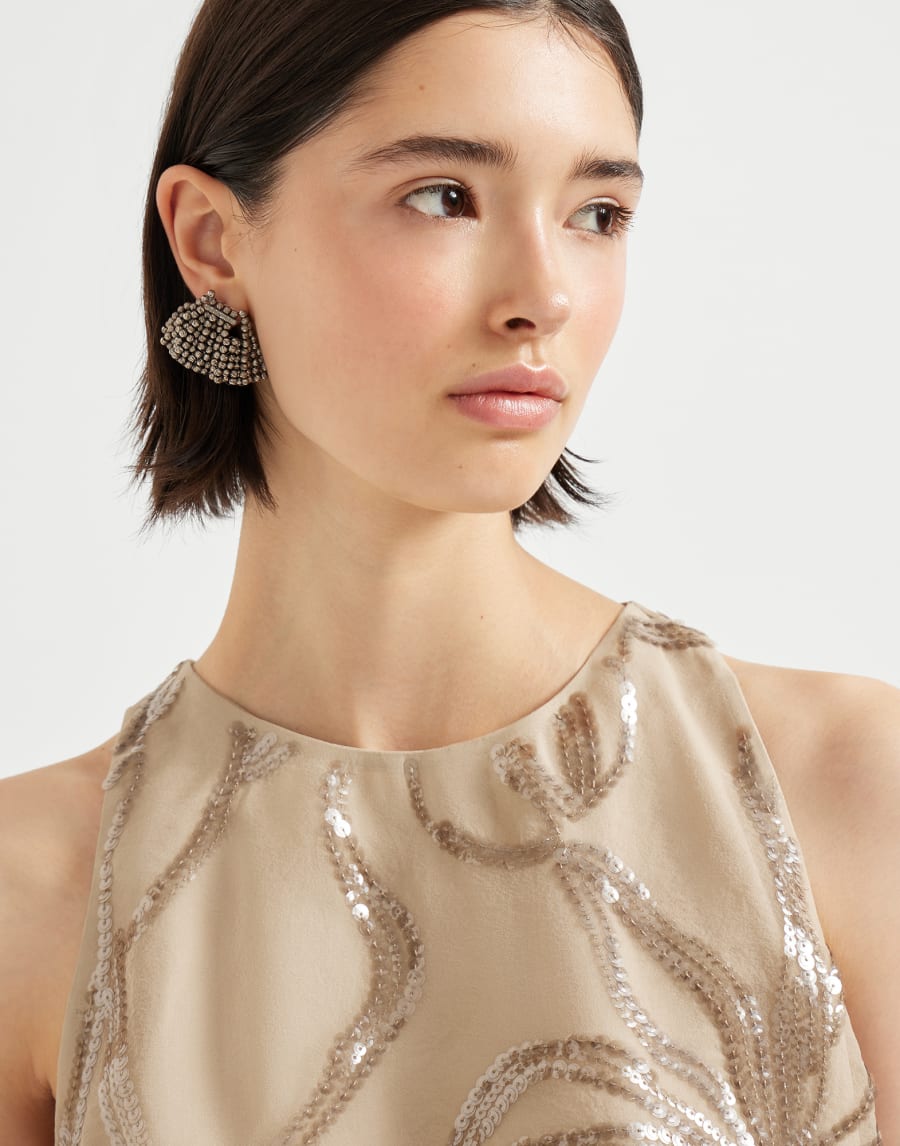 Crispy silk top Camel Woman - Brunello Cucinelli