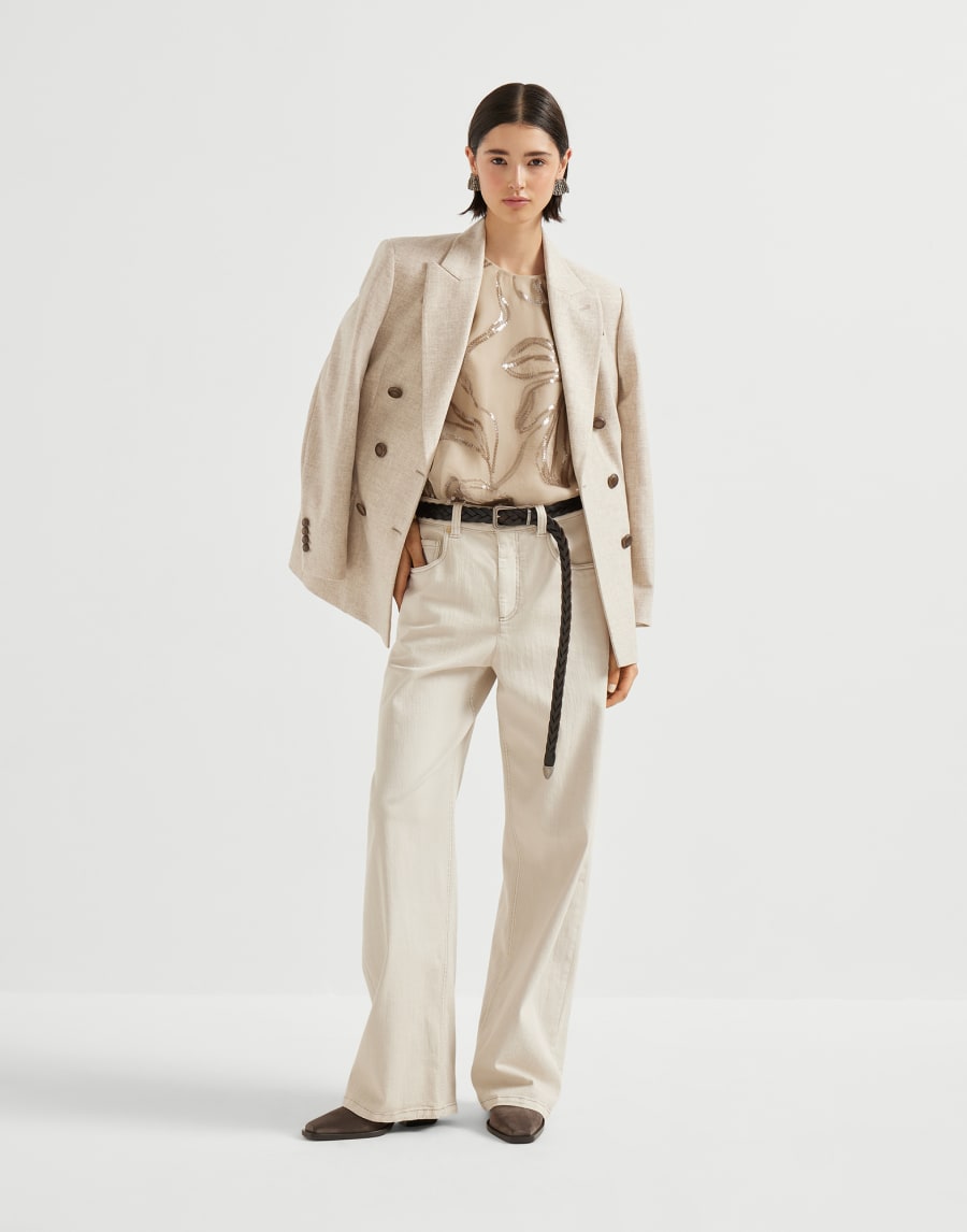 Crispy silk top Camel Woman - Brunello Cucinelli