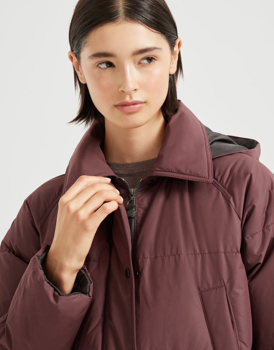 Water-resistant taffeta down jacket Purple Woman - Brunello Cucinelli