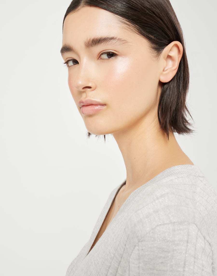 Cashmere and silk Sparkling sweater Pebble Woman - Brunello Cucinelli