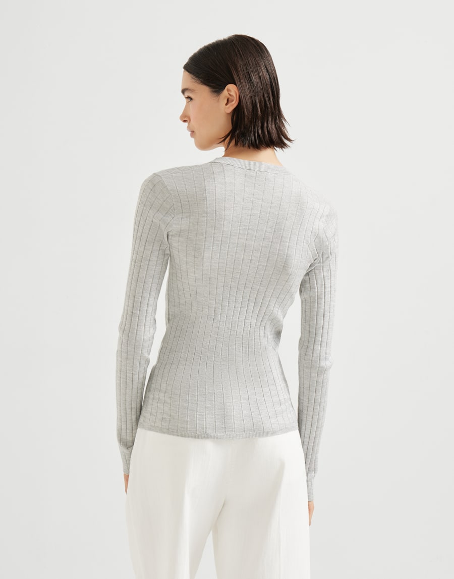 Cashmere and silk Sparkling sweater Pebble Woman - Brunello Cucinelli