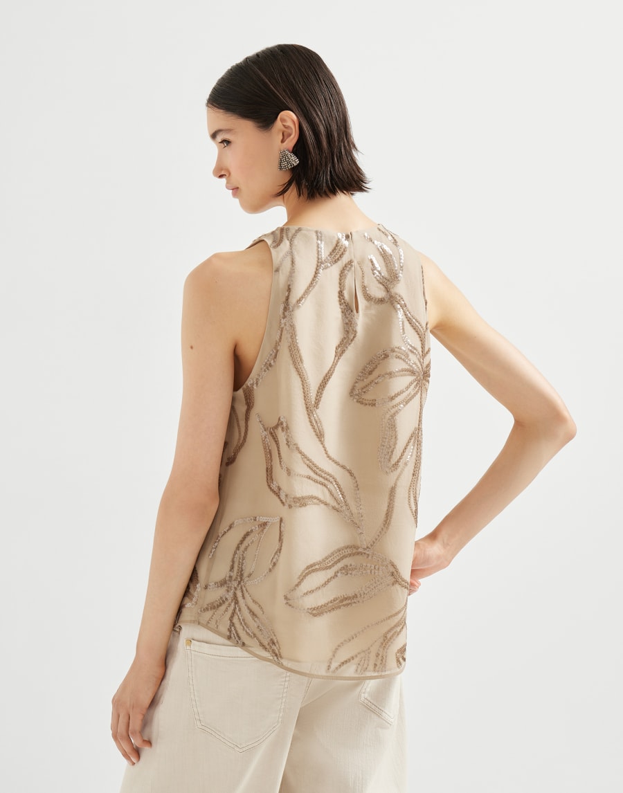 Crispy silk top Camel Woman - Brunello Cucinelli