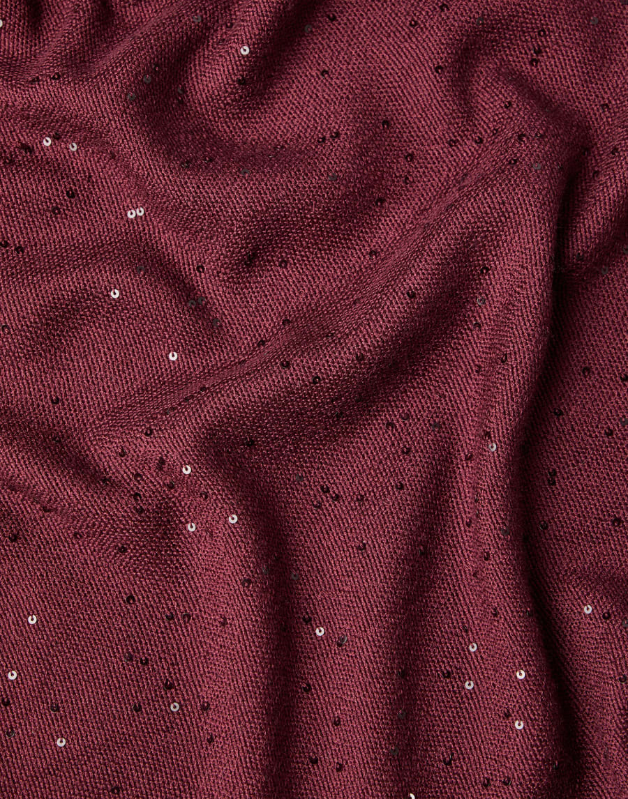 Cashmere and silk Diamond yarn scarf Amaranth Woman - Brunello Cucinelli