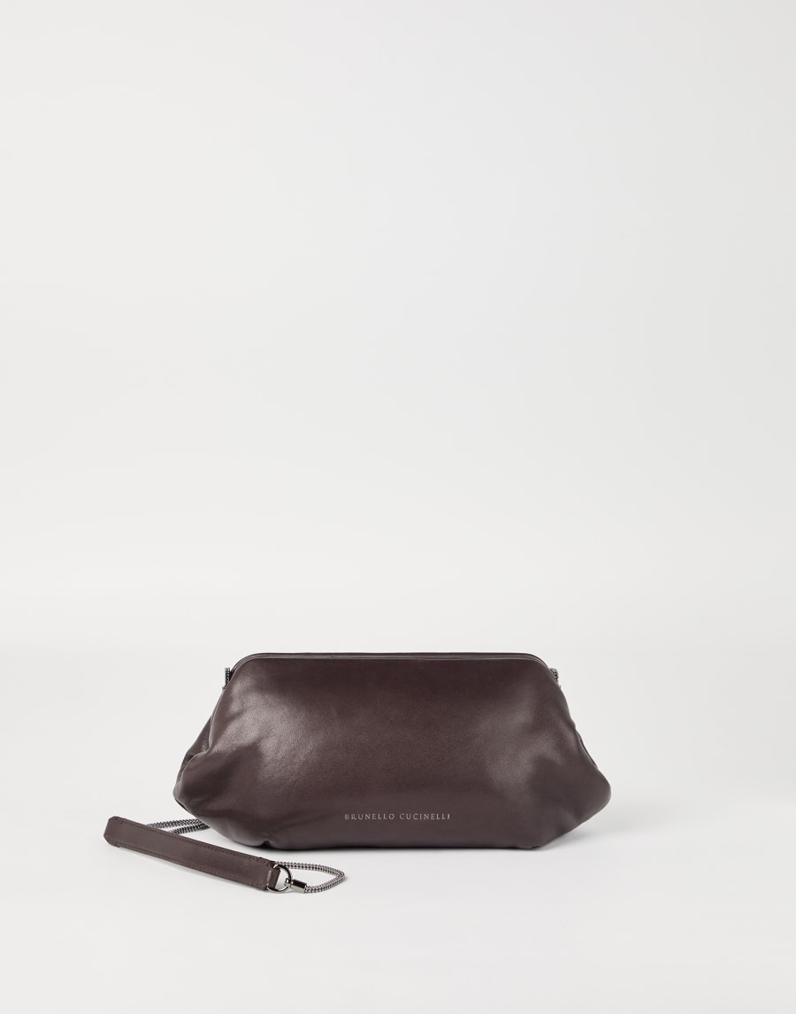 Сумка-клатч Eclipse из наппы Glossy Темный Шоколад Женщина - Brunello Cucinelli