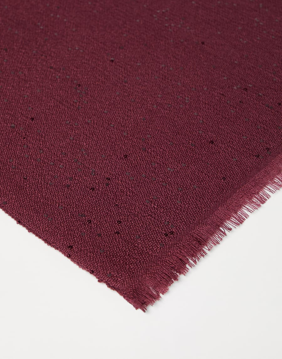 Cashmere and silk Diamond yarn scarf Amaranth Woman - Brunello Cucinelli