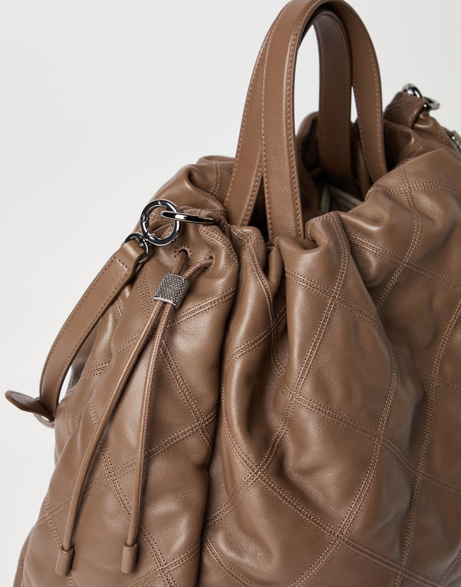 Nappa Mellow large shopper bag Chocolate Woman - Brunello Cucinelli