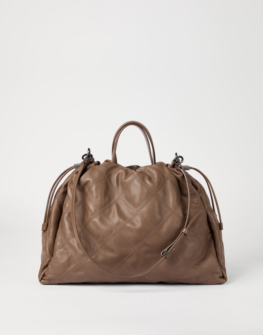 Nappa Mellow large shopper bag Chocolate Woman - Brunello Cucinelli