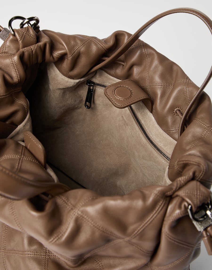 Nappa Mellow large shopper bag Chocolate Woman - Brunello Cucinelli