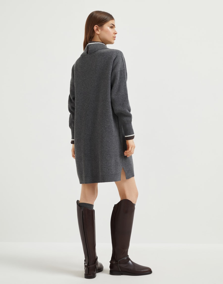 English rib knit dress Lead Woman - Brunello Cucinelli