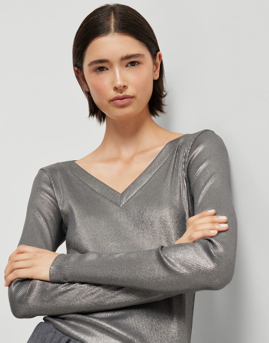 T-shirt in jersey Sparkling Antracite Donna - Brunello Cucinelli