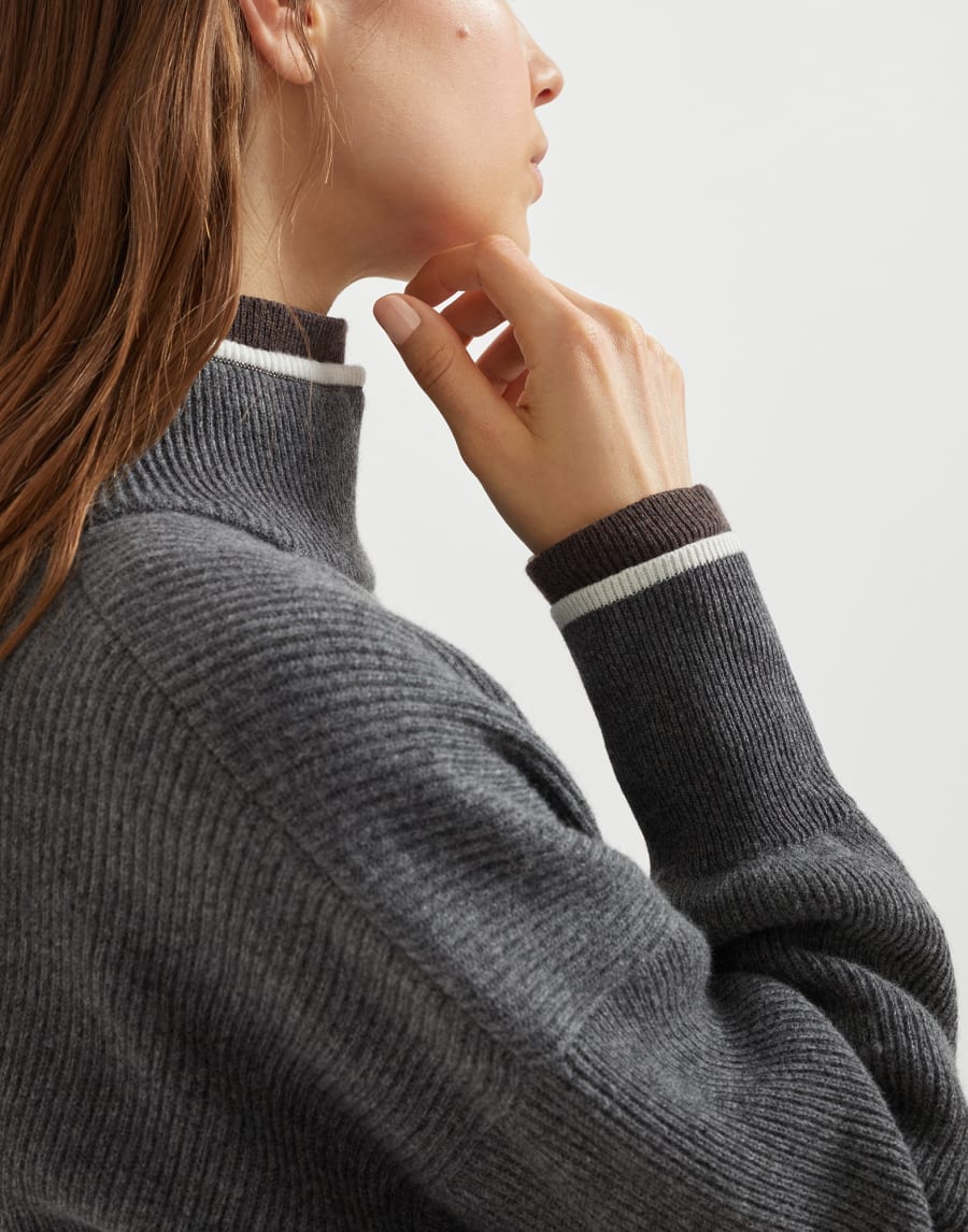 English rib knit dress Lead Woman - Brunello Cucinelli