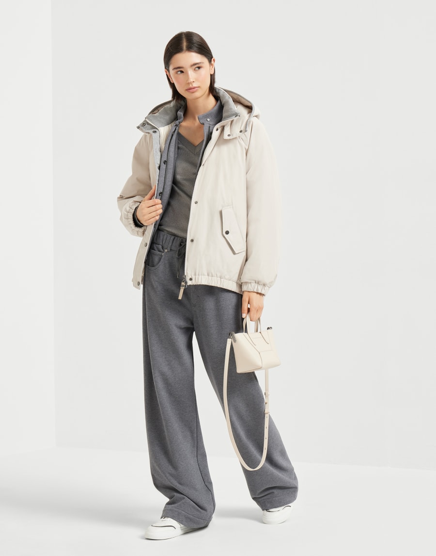 Water-resistant taffeta down jacket Light Grey Woman - Brunello Cucinelli