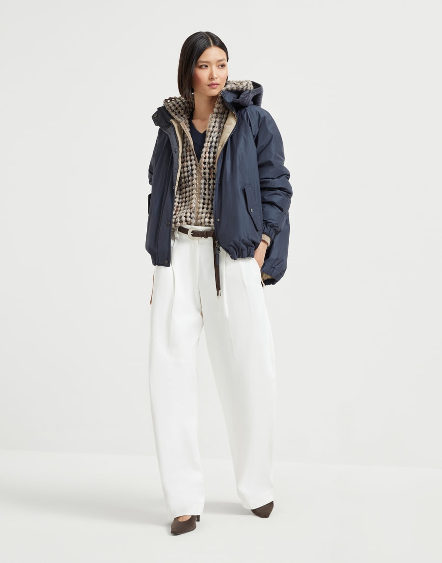 Water-resistant taffeta down jacket Blue Woman - Brunello Cucinelli