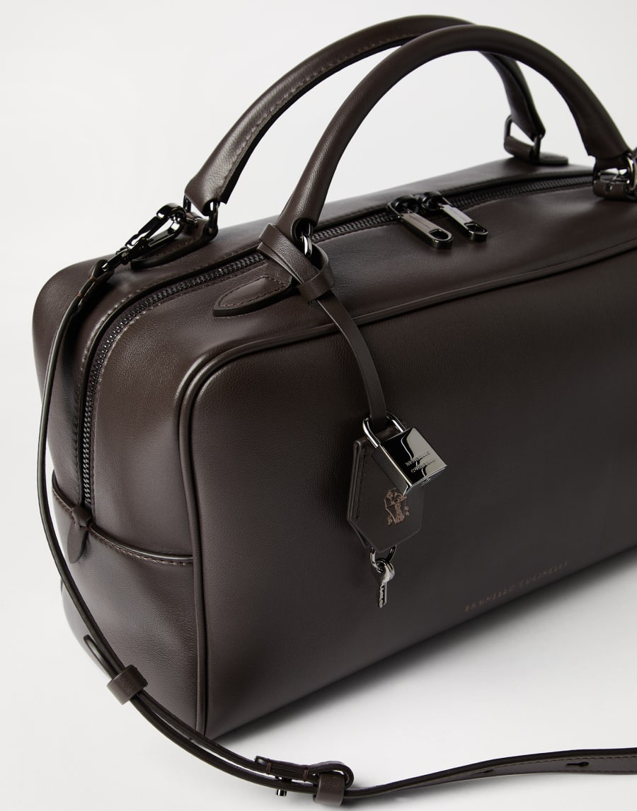 Сумка Boston Explorer из наппы Темный Шоколад Женщина - Brunello Cucinelli