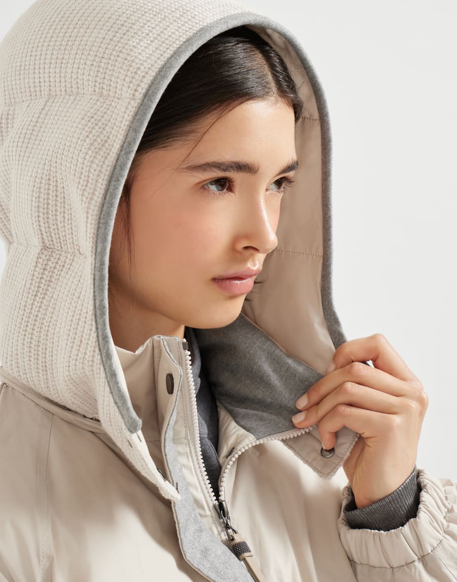 Water-resistant taffeta down jacket Light Grey Woman - Brunello Cucinelli