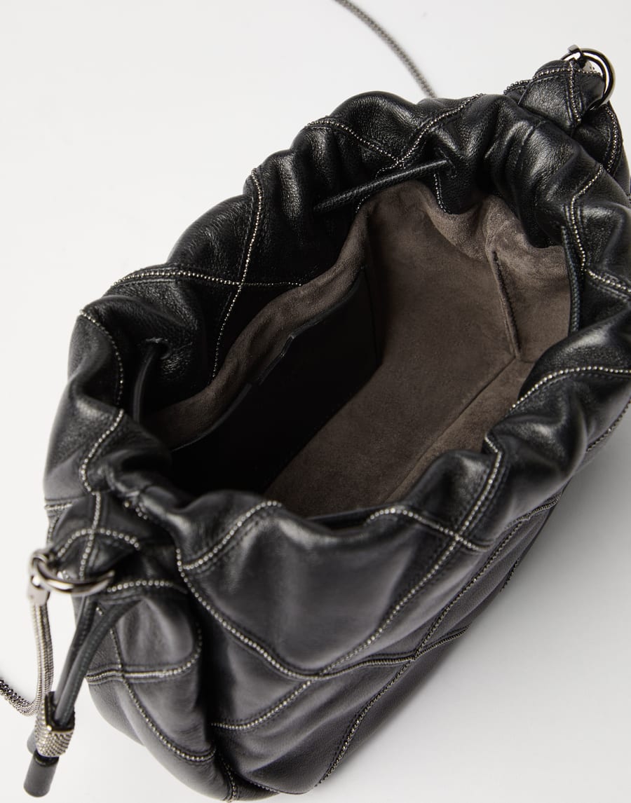 Nappa leather Mellow mini bucket bag Black Woman - Brunello Cucinelli