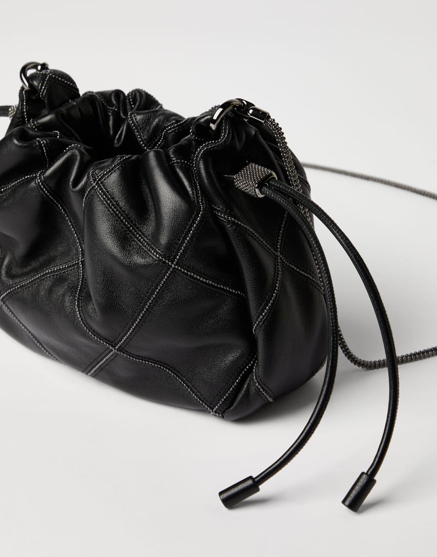 Mini sac seau Mellow en nappa Noir Femme - Brunello Cucinelli