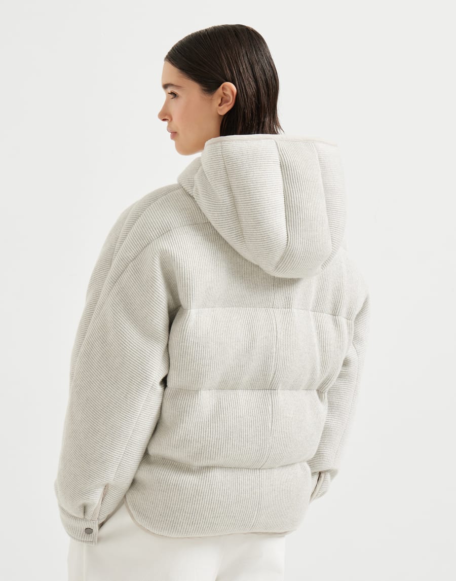 Cashmere knit down jacket Silver Woman - Brunello Cucinelli