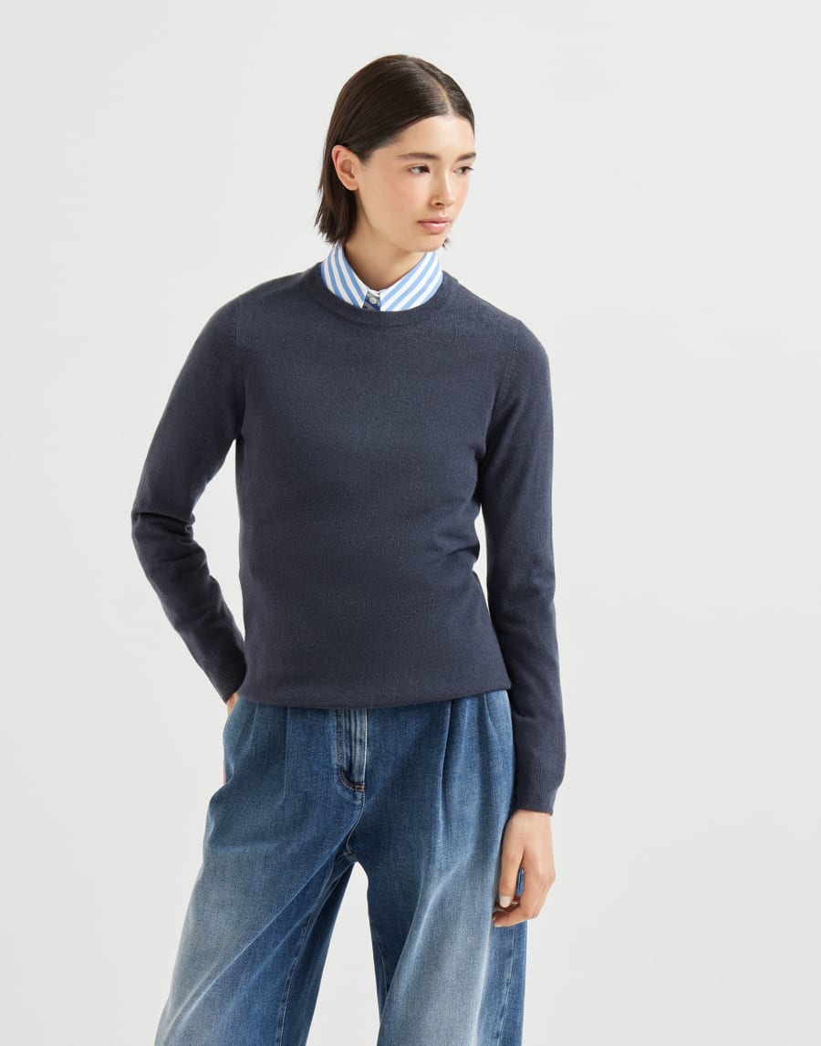 Cashmere sweater Navy Blue Woman - Brunello Cucinelli
