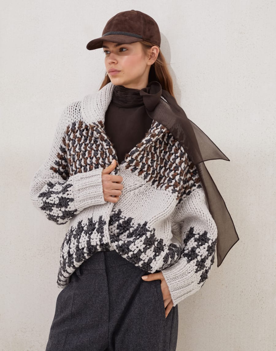 Cardigan OPERA Prince de Galles À Motifs Femme - Brunello Cucinelli