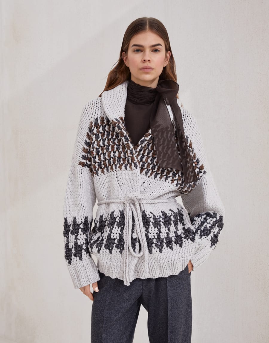 Cardigan OPERA Prince de Galles À Motifs Femme - Brunello Cucinelli