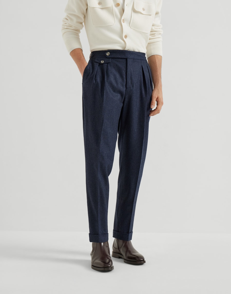 Flannel tailor fit trousers Night Man - Brunello Cucinelli