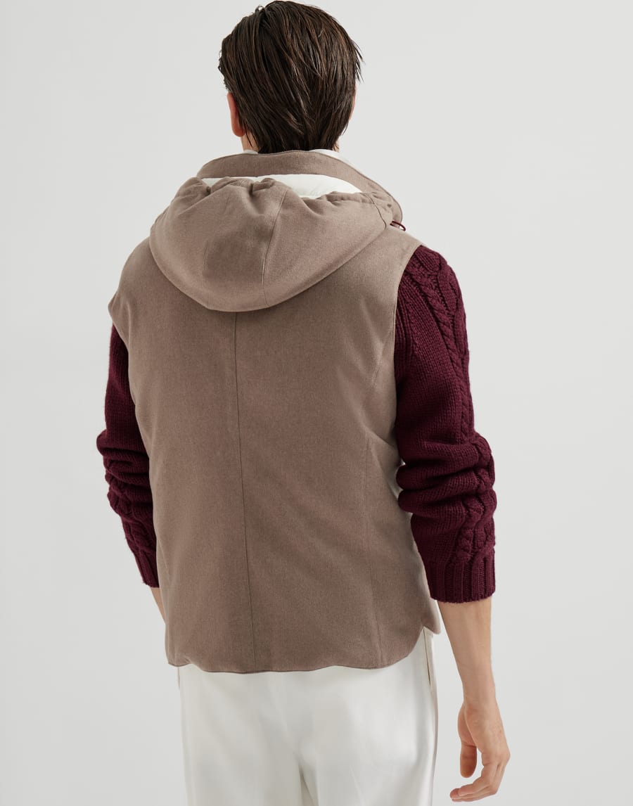 Flannel down vest Hazelnut Man - Brunello Cucinelli