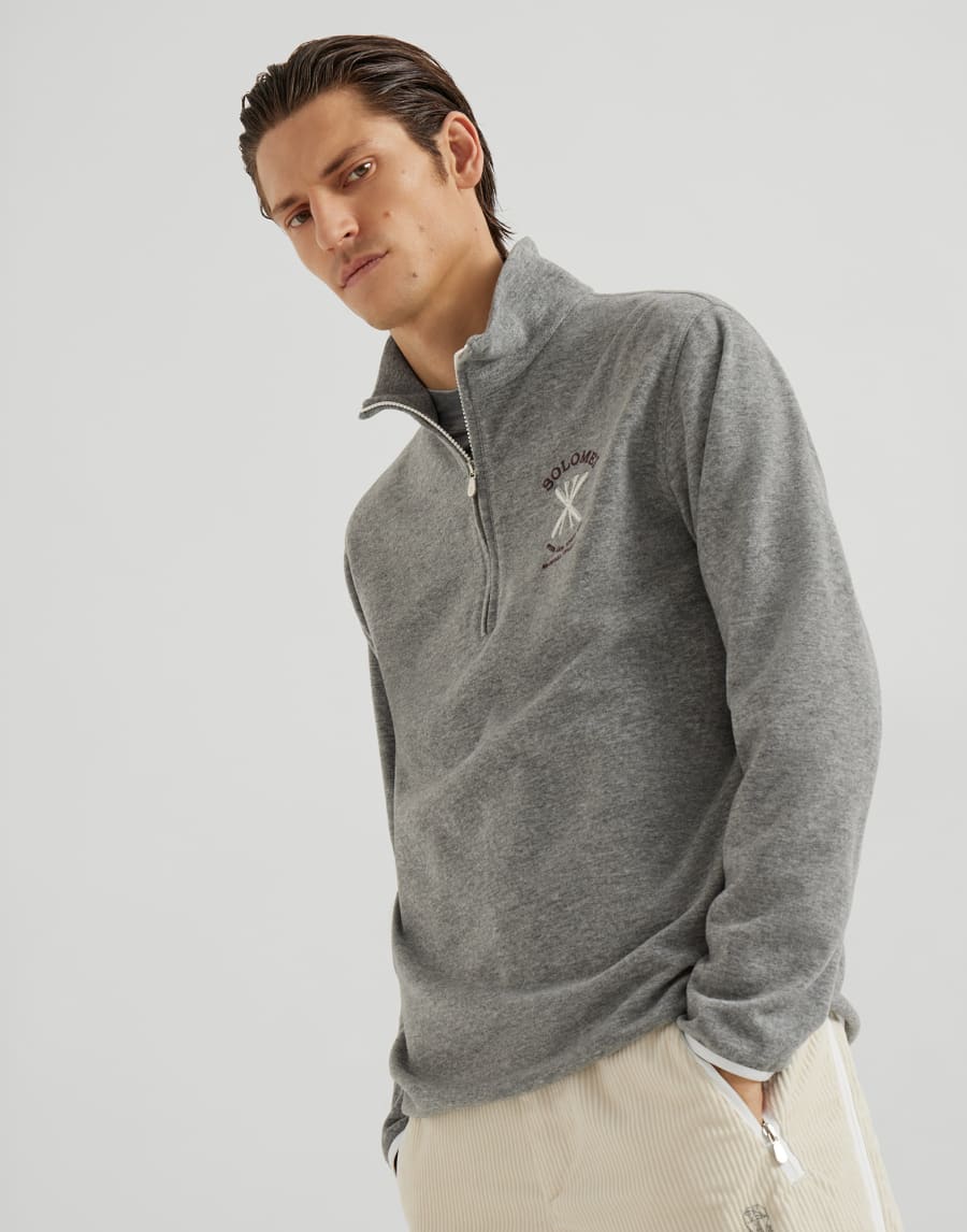 Sweat-shirt en tissu technique Gris Homme - Brunello Cucinelli